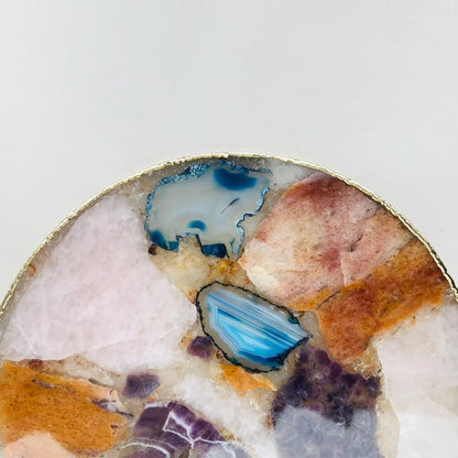 Large Multicolored 12" Diameter Agate Platter/Tray/Personalised Momentos/Sign Boards-2