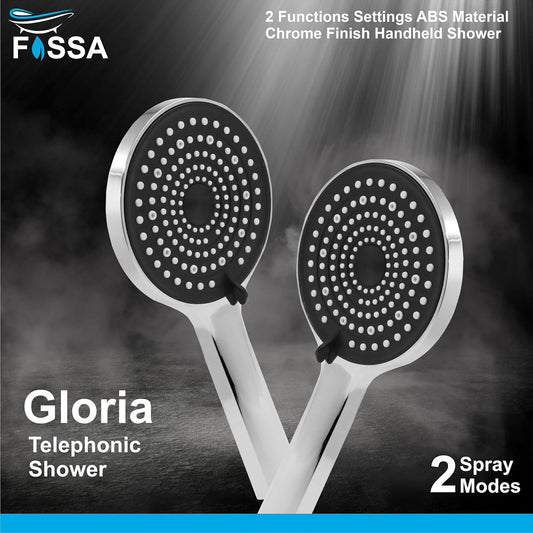 Fossa Gloria Hand Shower Set – High Pressure Shower & 2 Spray Modes | ABS Body, Chrome Finish (Hand Shower Only)