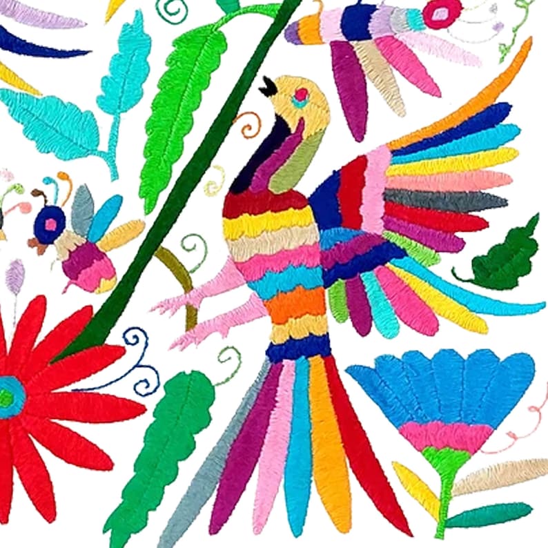 Set of 4 | Mexican Decorative Cushion Covers | Otomi Design Covers | Cotton Linen Fabric | Embroidered | With OR Without Insert-2